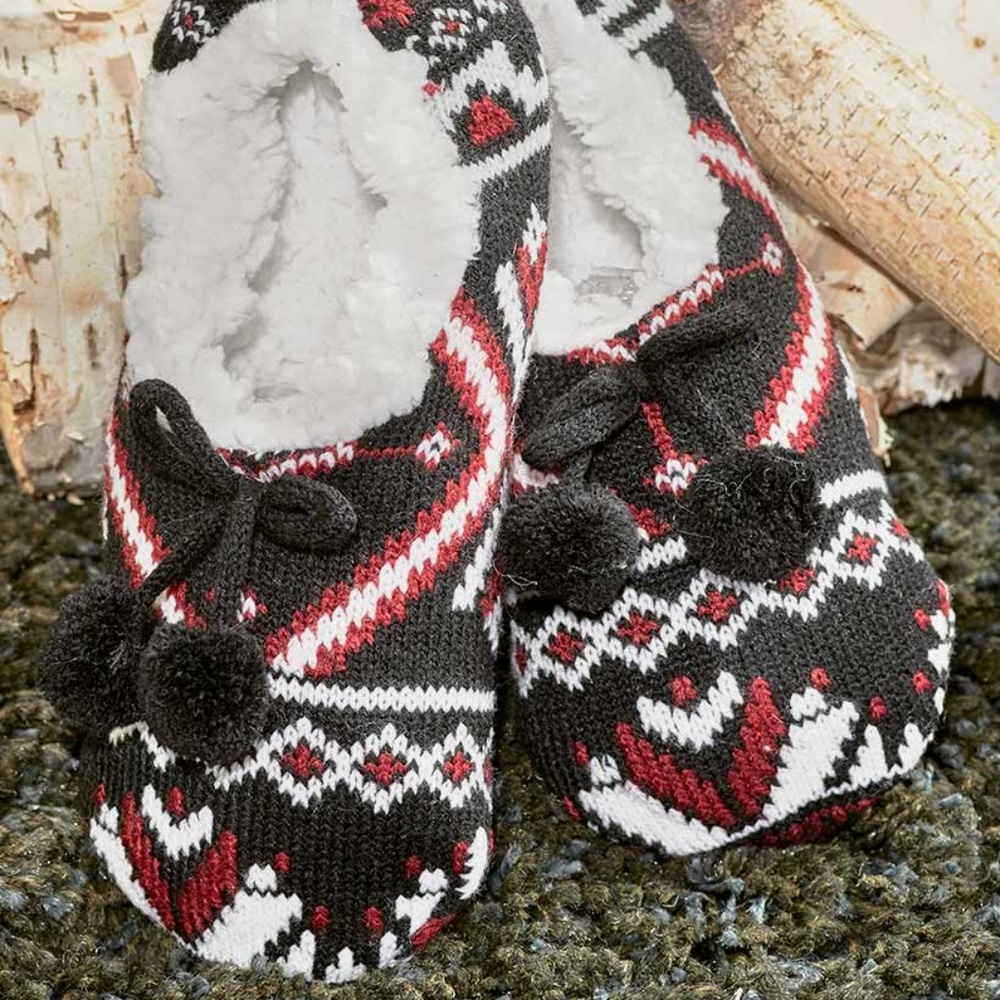 Aztec Design LUK-EES S/M Plush-Lined Slippers